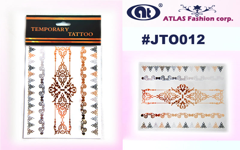 12 Sheets Metallic Temporary Tattoo