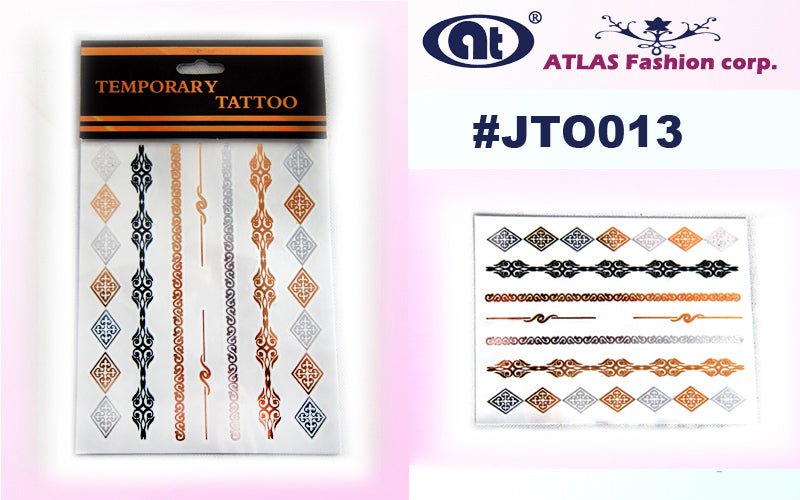 12 Sheets Metallic Temporary Tattoo