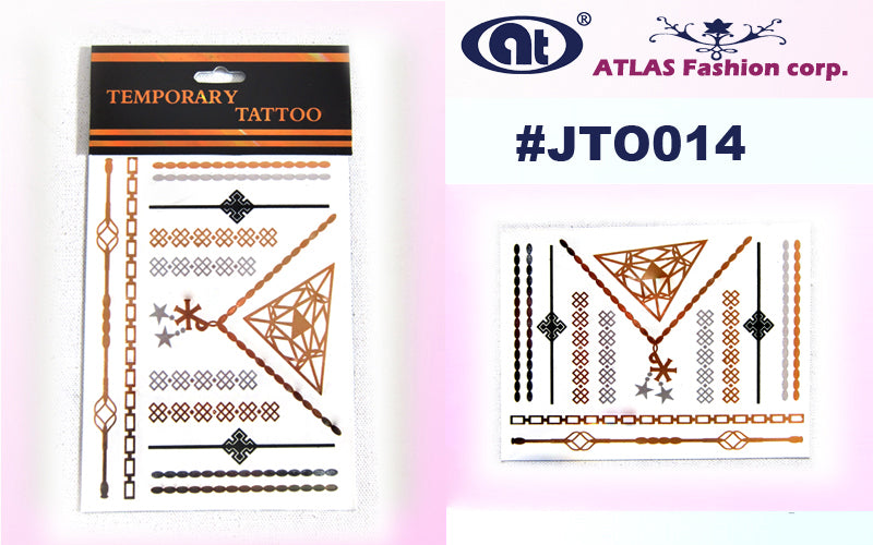 12 Sheets Metallic Temporary Tattoo