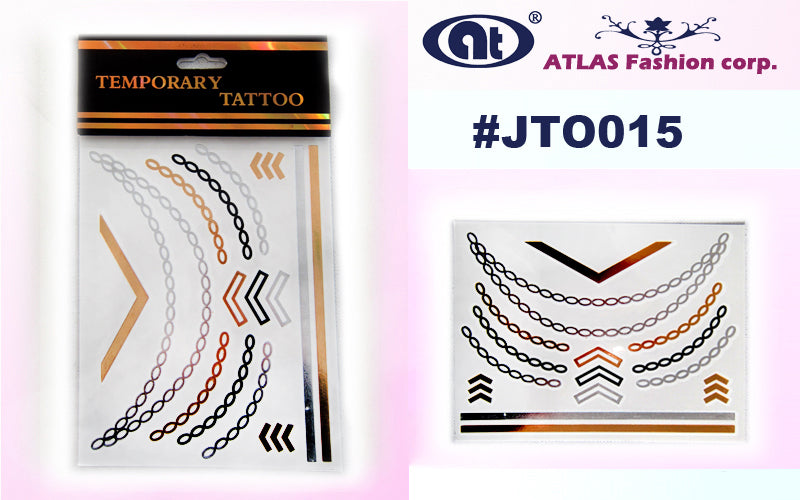 12 Sheets Metallic Temporary Tattoo