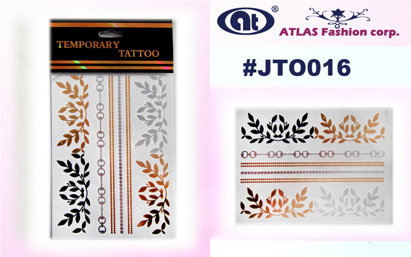 12 Sheets Metallic Temporary Tattoo