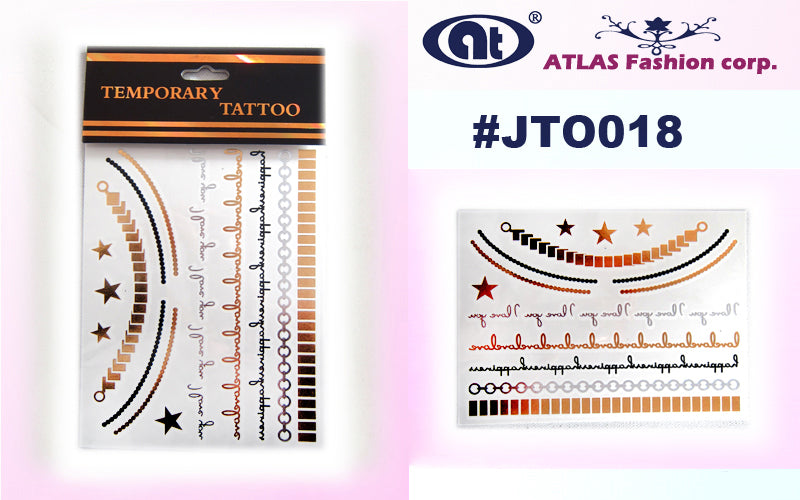 12 Sheets Metallic Temporary Tattoo
