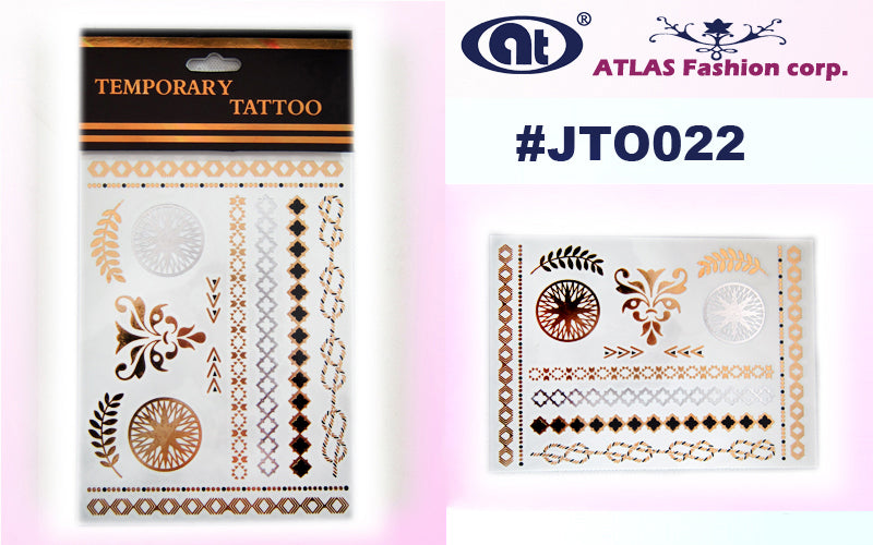 12 Sheets Metallic Temporary Tattoo