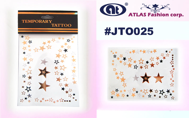 12 Sheets Metallic Temporary Tattoo