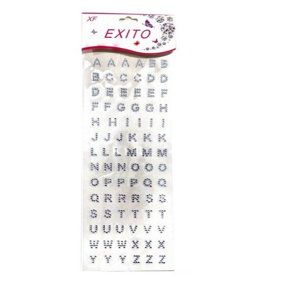 Rhinestone Alphabet Nail Sticker Sheet