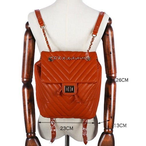 Leather Chain Backpack