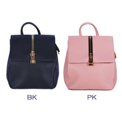 Leather Zipper Backpack