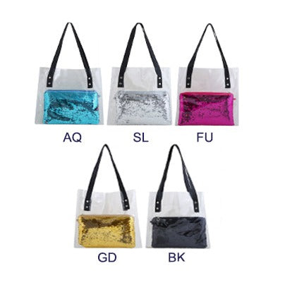 Clear Handbag & Mini Sequin Pouch