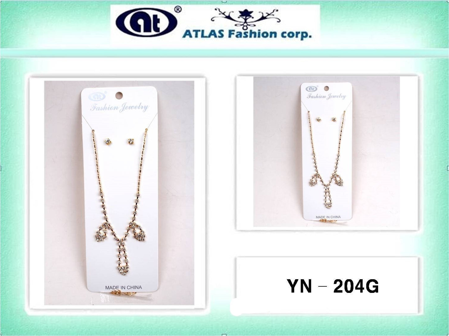 Gold Tone Rhinestone Necklace Set
