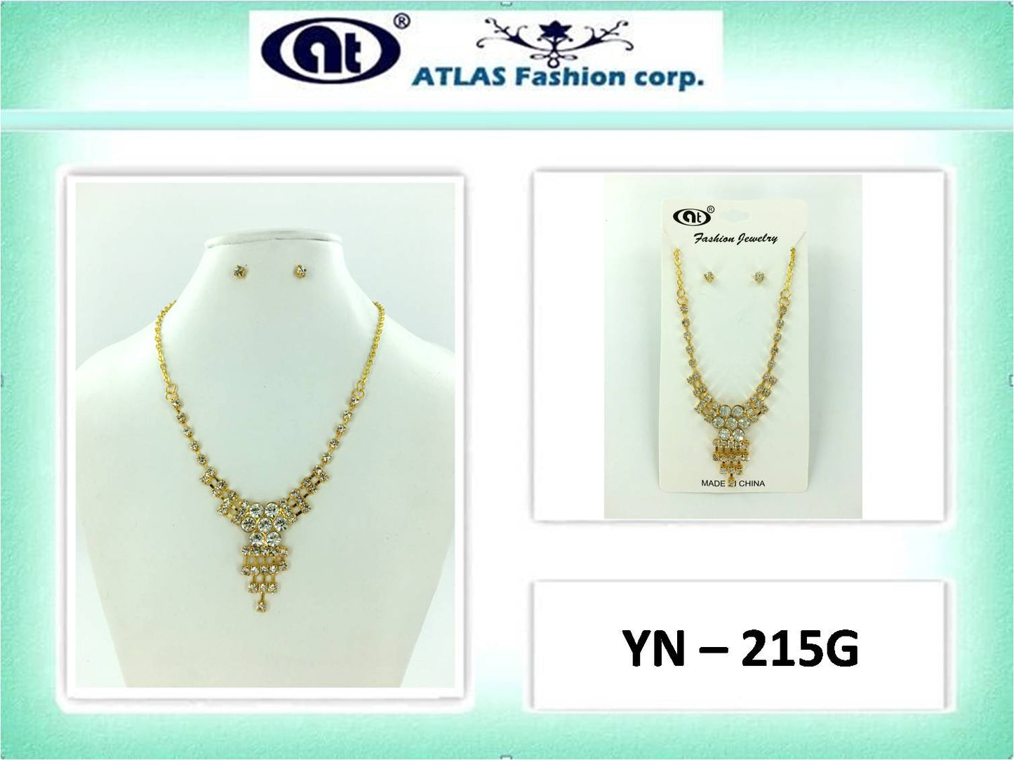 Gold Tone Rhinestone Necklace Set