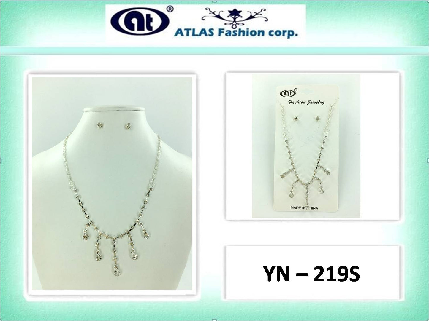 Silver Tone Rhinestone Necklace Set