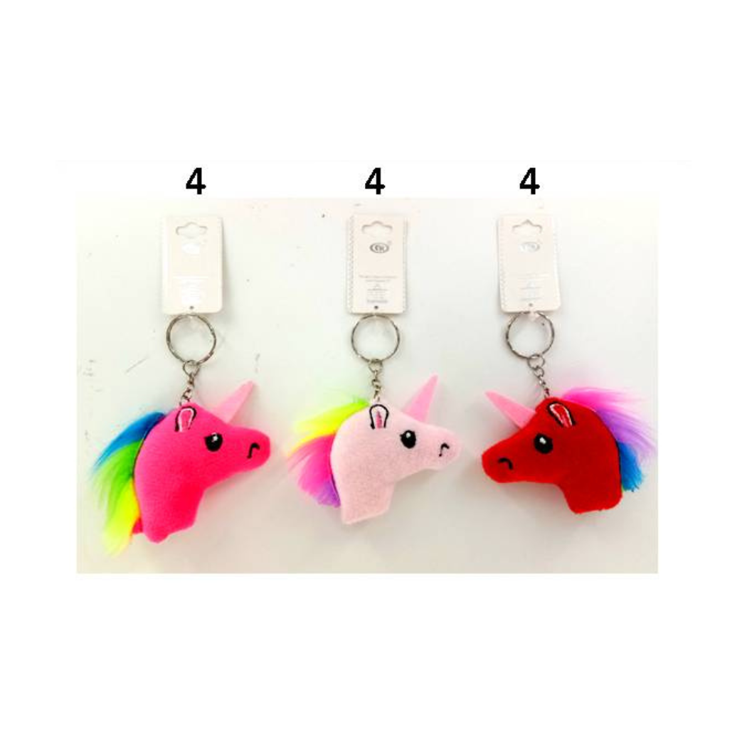 GYH6112 - Plush Unicorn Head Keychain