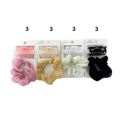 GYH11734 - Claw Clip & Chiffon Hair Tie Set