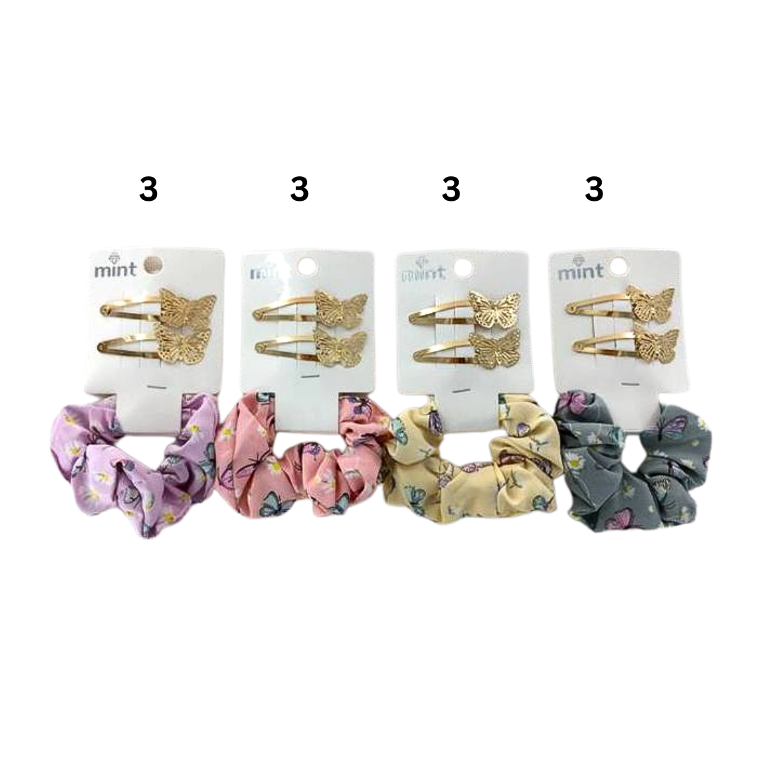 GYH11738 - Butterfly Hair Clip & Butterfly Hair Tie Set