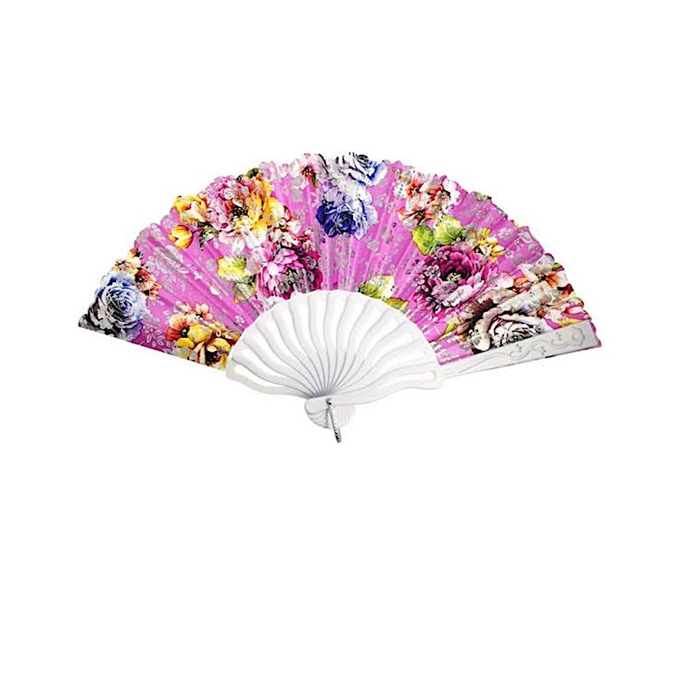 Floral Print Handheld Fan