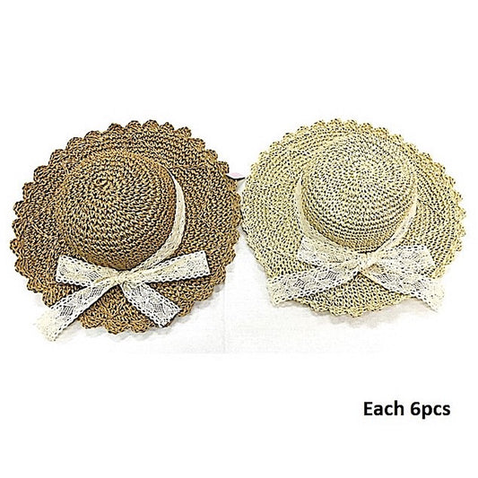 GKH058 - Straw Sunhat with Lace Ribbon