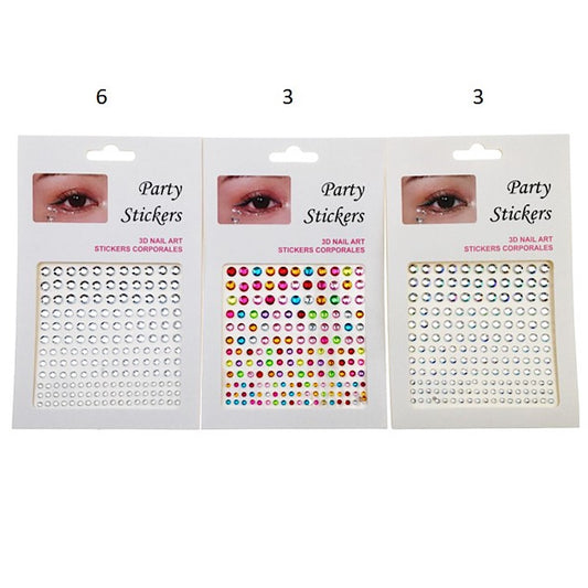 Assorted Circle Adhesive Face Sticker Gems