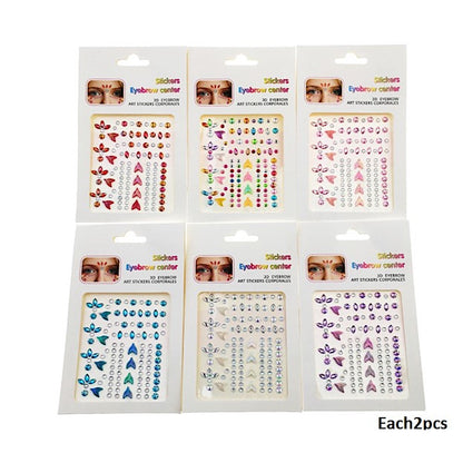 Assorted Shapes Adhesive Face Sticker Gems