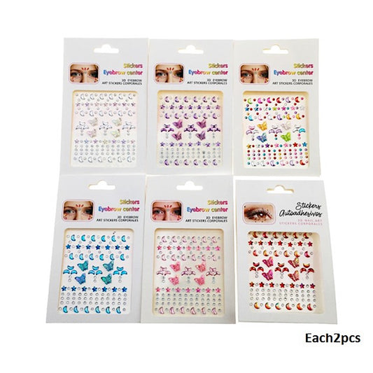 Assorted Shapes Adhesive Face Sticker Gems