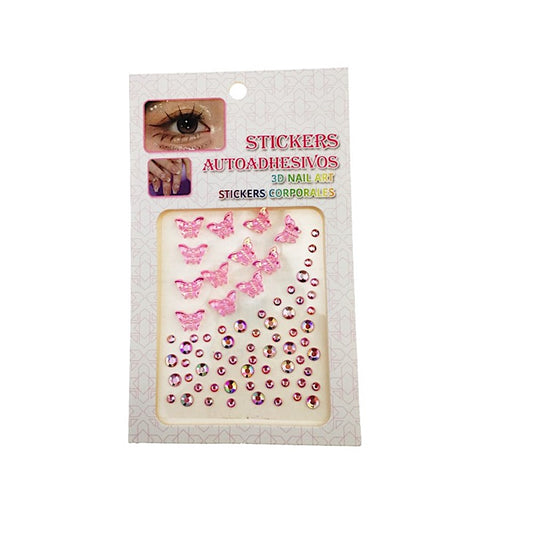 Assorted Butterfly Adhesive Face Sticker Gems