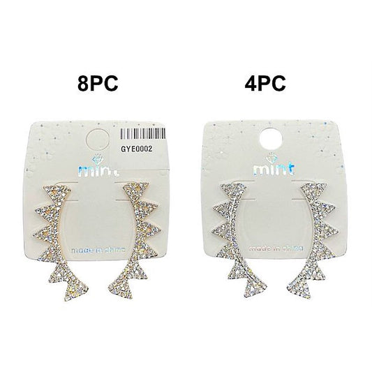 GYE0002 - Curved Rhinestone Drop Earring