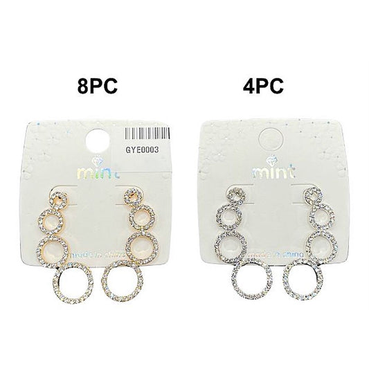 GYE0003 - Curved Rhinestone Drop Earring