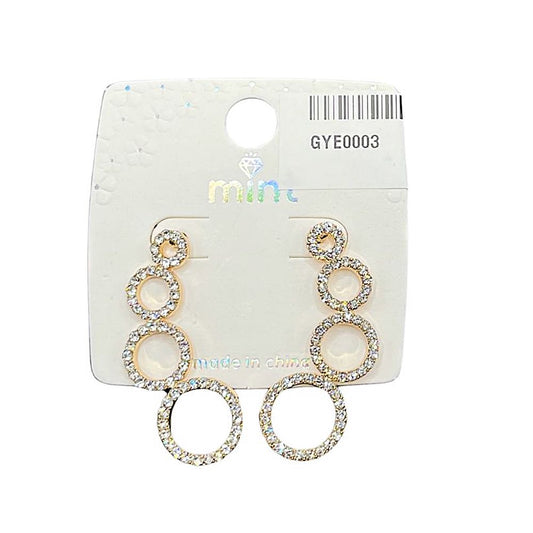 GYE0003 - Curved Rhinestone Drop Earring