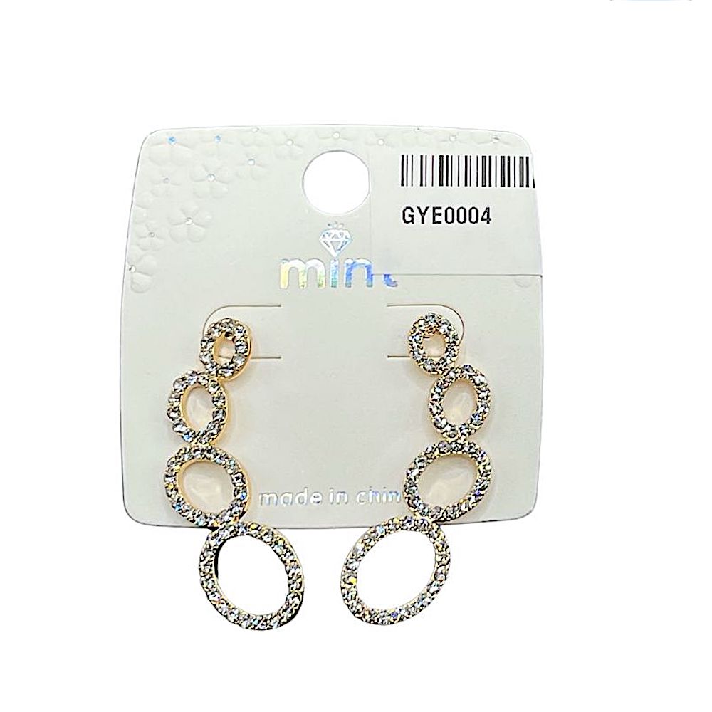 GYE0004 - Curved Rhinestone Drop Earring