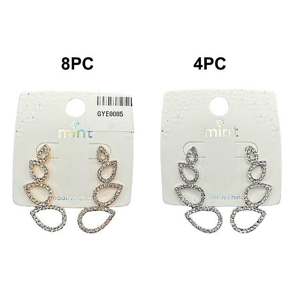 GYE0005 - Curved Rhinestone Drop Earring