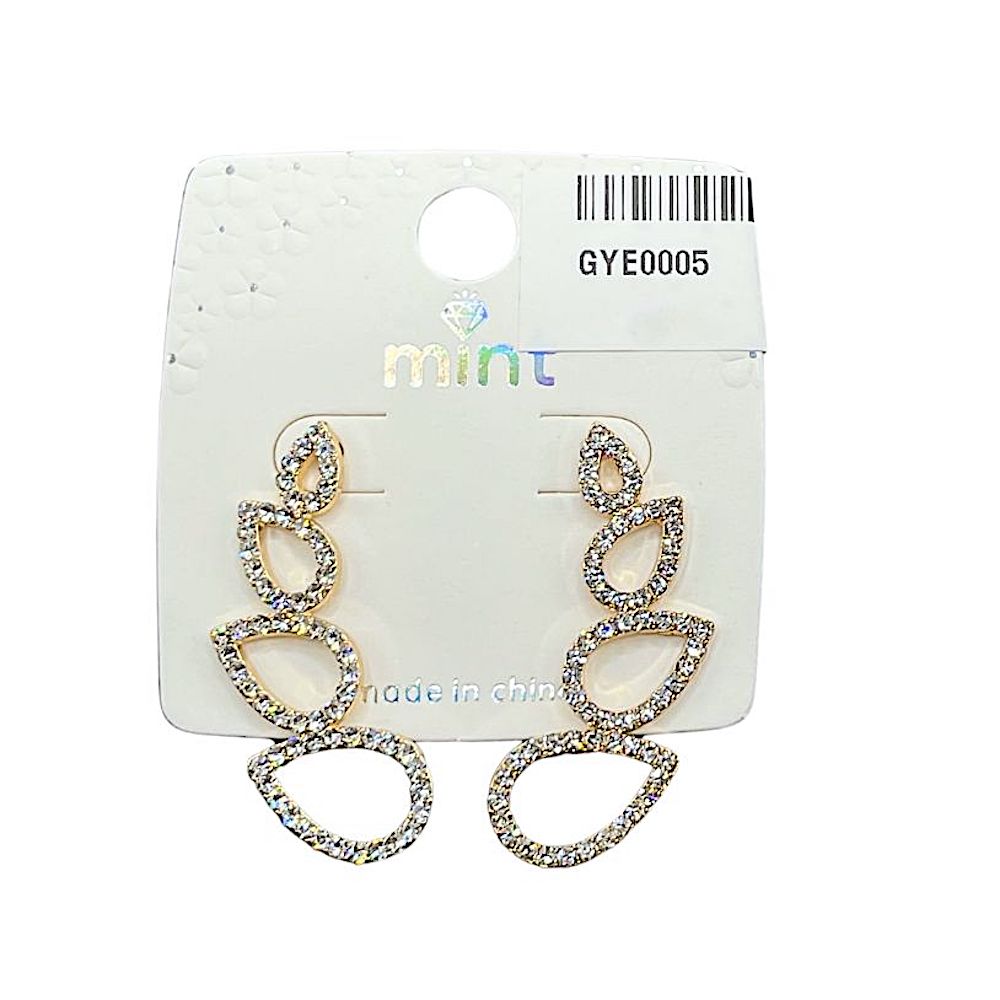 GYE0005 - Curved Rhinestone Drop Earring