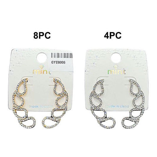 GYE0006 - Curved Rhinestone Drop Earring