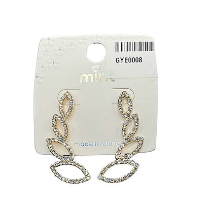 GYE0008 - Curved Rhinestone Drop Earring