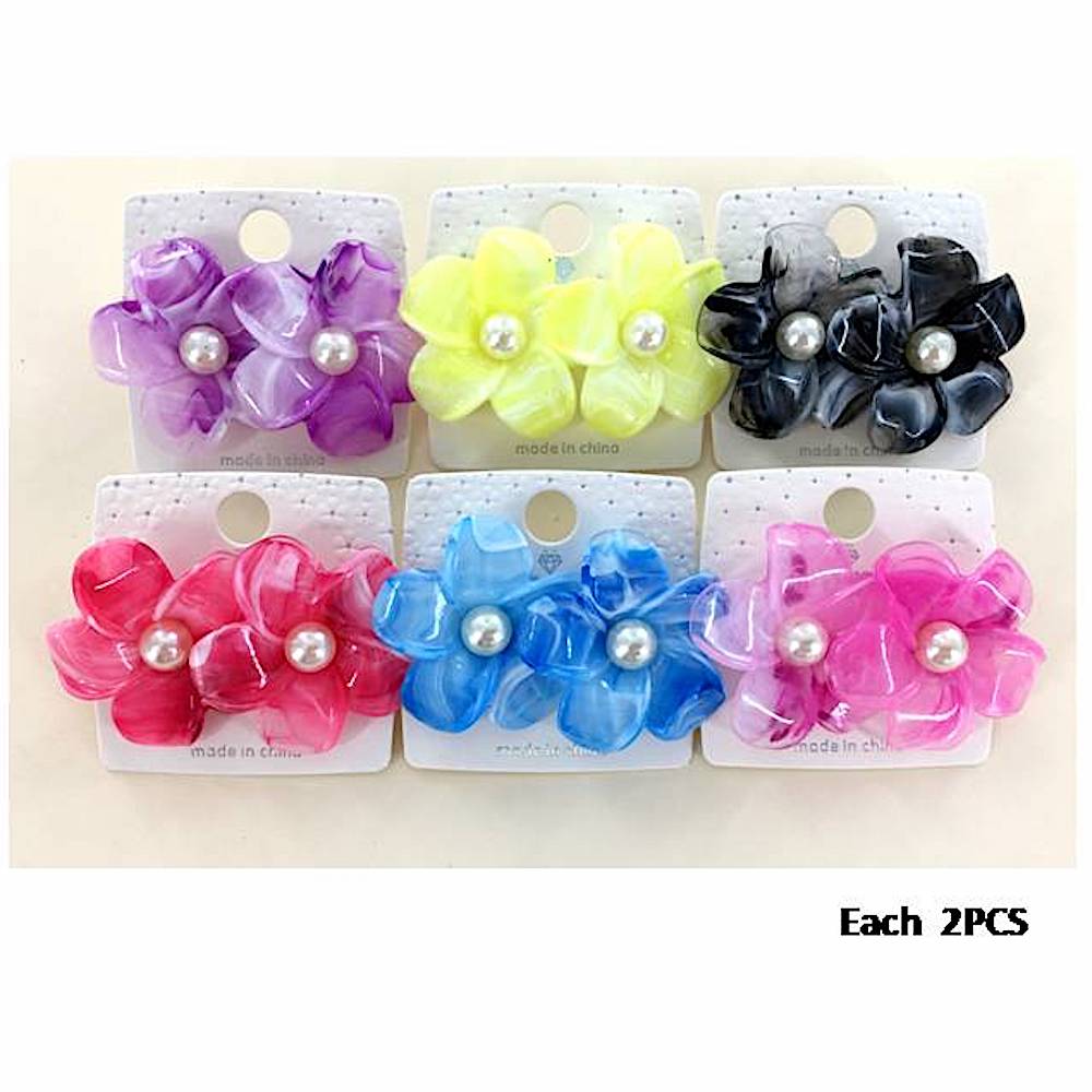 Resin Flower Post Earring