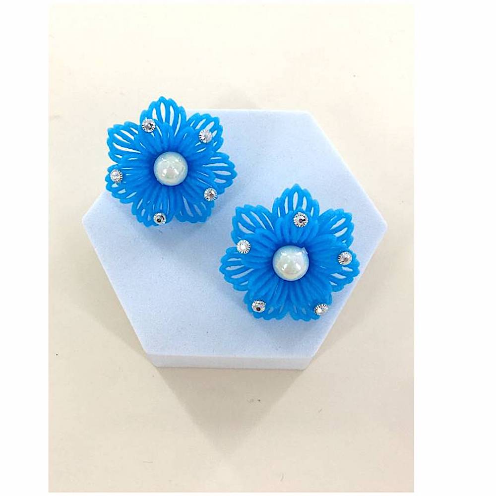 Resin Flower Post Earring