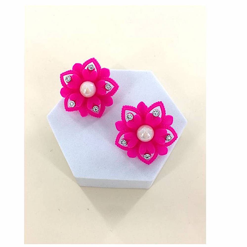 Resin Flower Post Earring