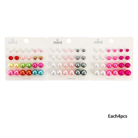 12 Pair Pearl Stud Earring Set