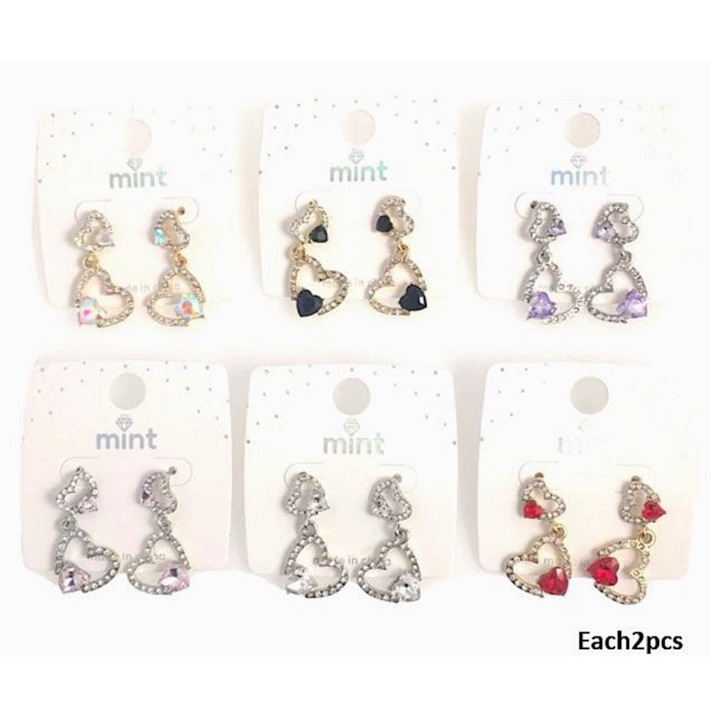 Double Heart Drop Earring