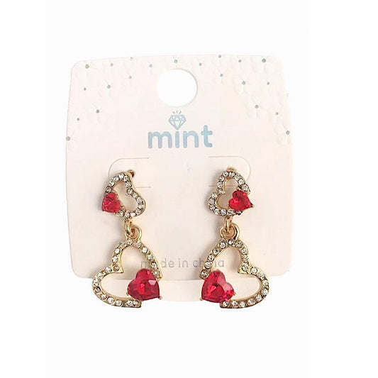 Double Heart Drop Earring