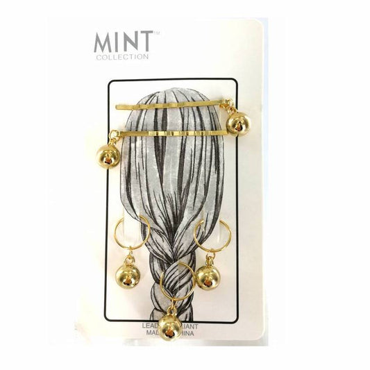 GYH10213 - Ball Hair Braid Ring & Bobby Pin Set