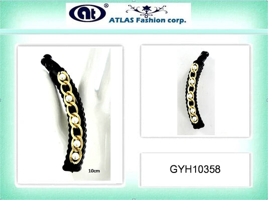 GYH10358 - Chain & Pearl Banana Clip