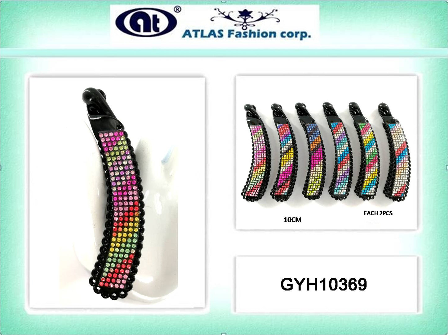 GYH10369 - Rhinestone Rainbow Banana Clip