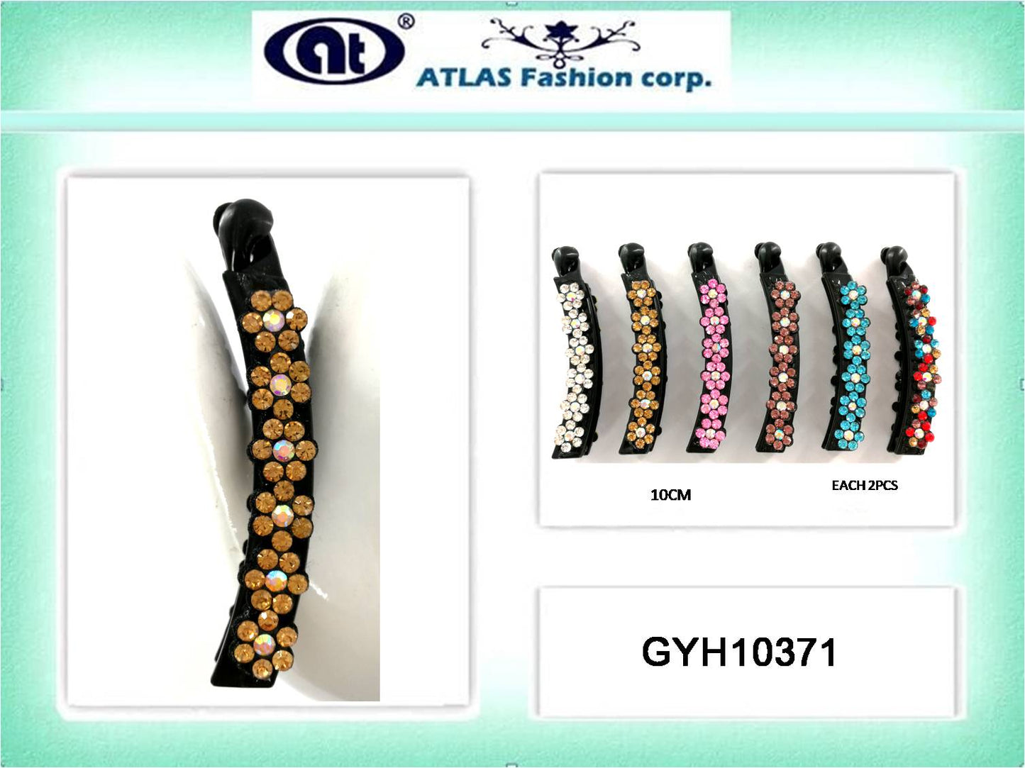 GYH10371 - Rhinestone Flower Banana Clip