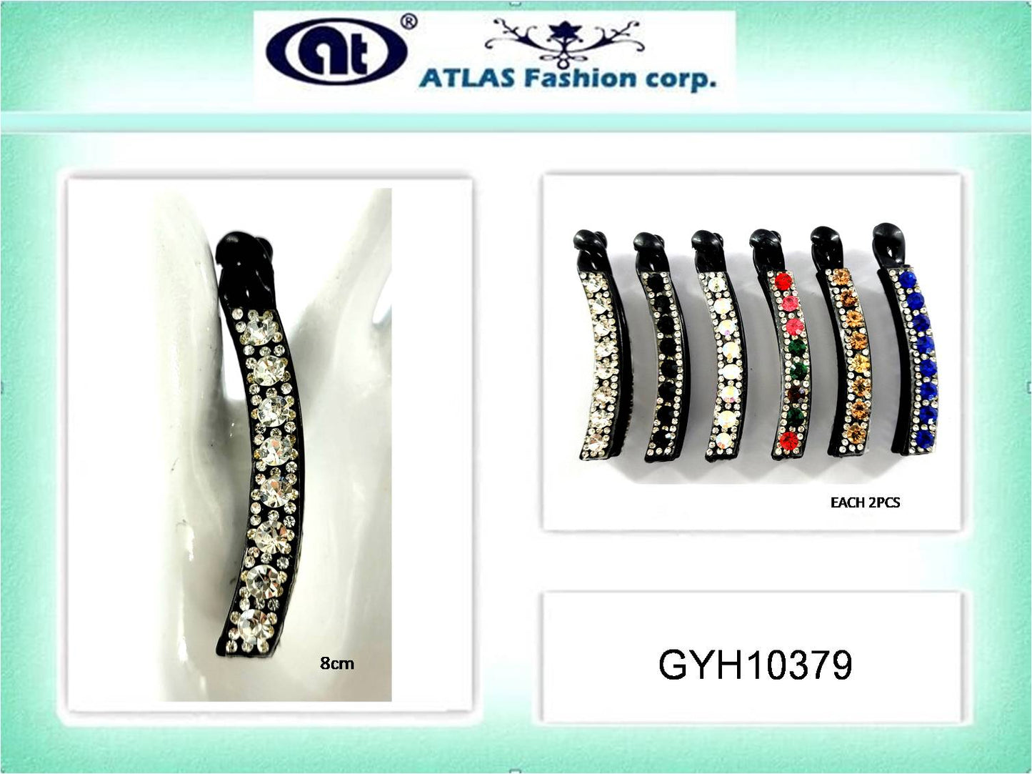 GYH10379 - Rhinestone Crystal Banana Clip