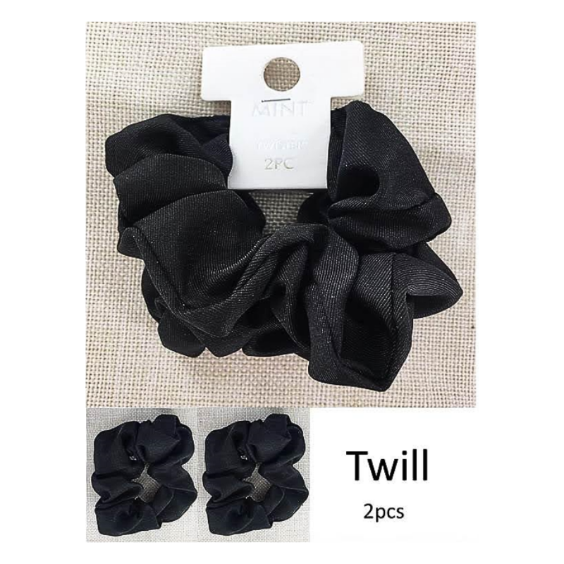 GYH10532ASST - Twill Hair Tie 2 Pce Set