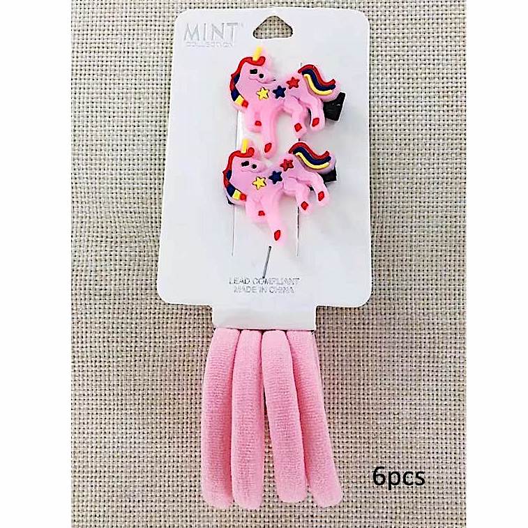 GYH10595 - Unicorn Hair Clip & Hair Tie Set