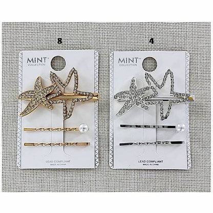 GYH10706 - Rhinestone Starfish Hair Clip Set