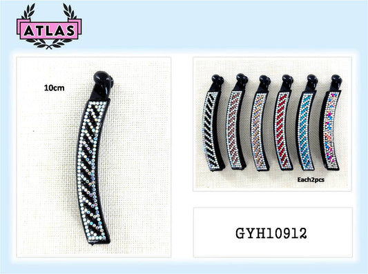 GYH10912 - Rhinestone Striped Banana Clip