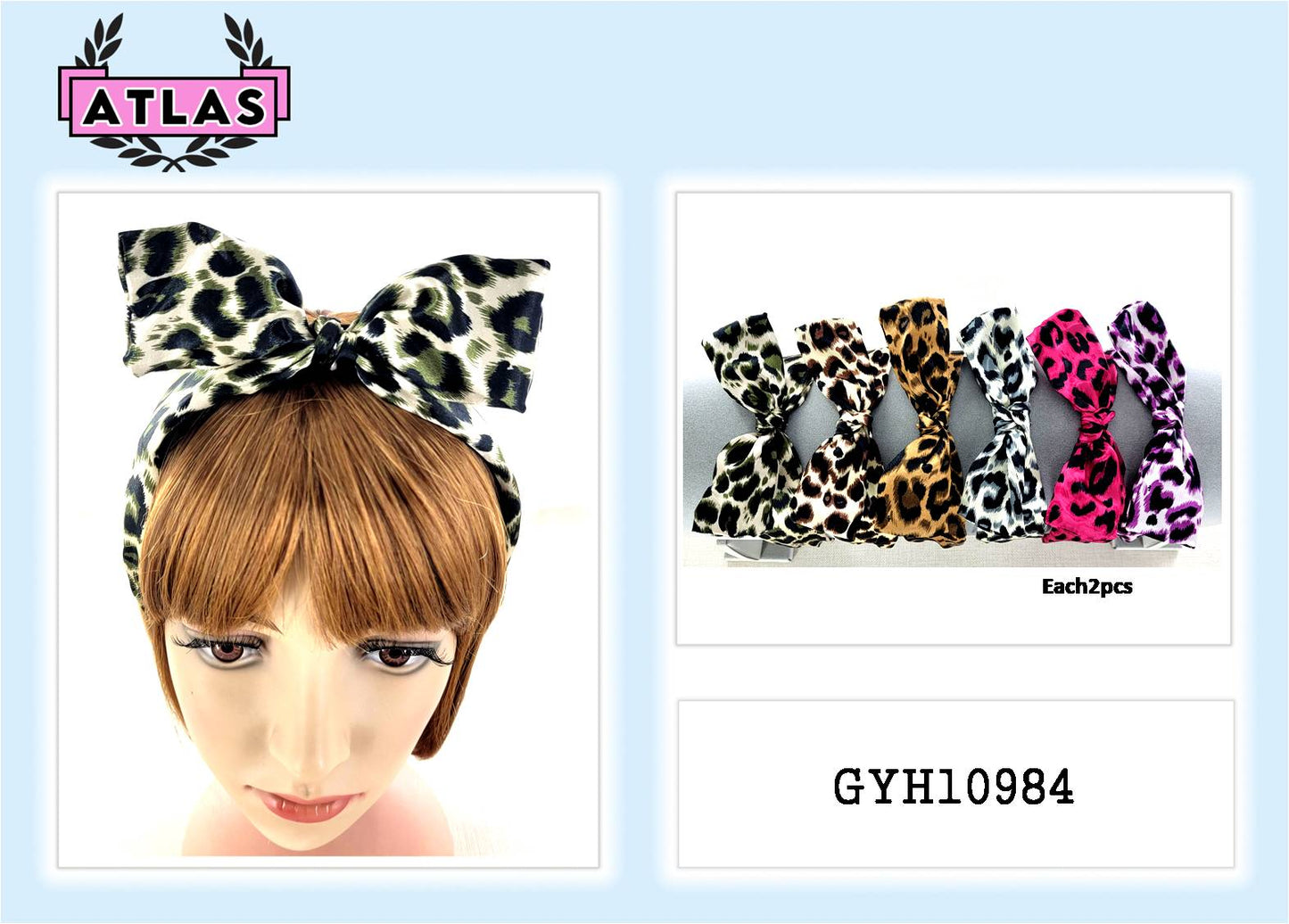 GYH10984 - Leopard Print Bow Hairband