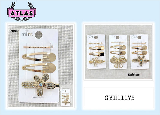 GYH11175 - Rhinestone Flower Hair Clip Set