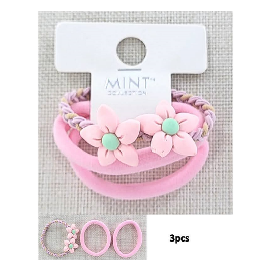 GYH11196 - Assorted Pastel Hair Tie 3 Pce Set